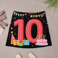 thumbnail image 4 of Happy Tenth Birthday Celebration Image Women's High Waist Skirt Stretchy Casual Mini Skirt, 4 of 8