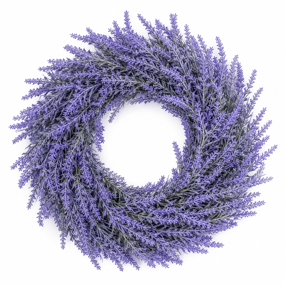 Lavender Wreaths,18 inch Artificial Spring Hanging Lavender Wreath for Wall Wedding Indoor Outdoor Spring Summer Fall Home Decoration