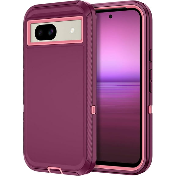 HCTian for Google Pixel 8A Case Shockproof Dust/Drop Proof 3-Layer Full Body Protection [Without Screen Protector] Rugged Heavy Duty Cover Case for Google Pixel 8A 6.1 inch