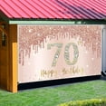 thumbnail image 3 of Happy 70th Birthday Banner Backdrop Decorations for Women, Rose Gold Happy 70th Birthday Banner Bac Birthday Party Sign Supplies, Pink 90 Year Old Birthday Poster Background Photo Booth Props Decor, 3 of 10
