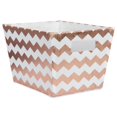 thumbnail image 1 of Design Imports CAMZ37967 Bac de Rangement Trapézoïdal en Polyester Chevron 12 x 10 x 7.75 Po, Cuivre, 1 of 2