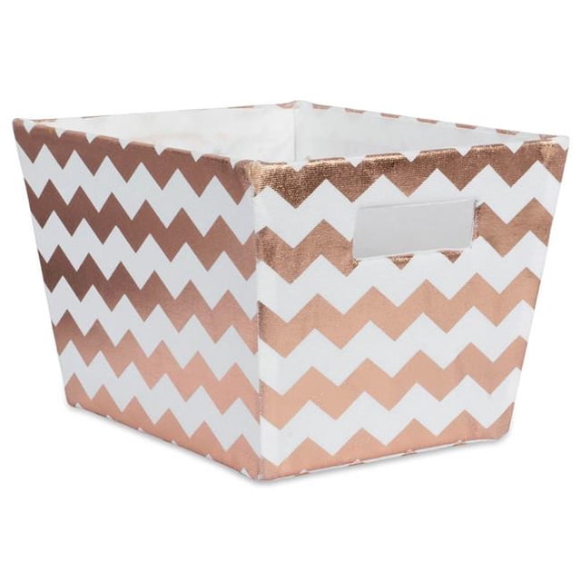 Design Imports CAMZ37967 Bac de Rangement Trapézoïdal en Polyester Chevron 12 x 10 x 7.75 Po, Cuivre