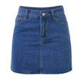 thumbnail image 3 of Jeans for Women Ladies Denim Half Length Plus Size Hip Slimming Skirt Dark Blue Pants Sizes S, 3 of 5