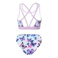 thumbnail image 2 of iEFiEL Girls 2Pcs Printed Swimwear Outfit Strappy Back Crop Vest Tops with Briefs Bottoms Set Swimsuit Butterfly 14, 2 of 5