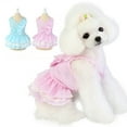thumbnail image 5 of Visland Dog Princess Dresses Puppy Cotton Bow Knot Dress Pet Dresses Mesh Puppy Dog Princess Summer Dresses for Small Medium Cat Puppy Dog, 5 of 8