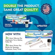 DenSurefit Lower Denture Reline Kit, 3-6 Month Soft Silicone Dentures Repair Set to Refit, Improve and Tighten, Easy to Use Reline Set with Larger Primer and Applicators for Comfortable Fit