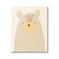 Stupell Industries Charming Brown Bear Casual Style Animal Drawing Graphic Art Gallery Wrapped Canvas Print Wall Art, Design by Heather McLaughlin