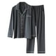 thumbnail image 1 of Conjuntos de Pijama Para Hombre, Ropa de Dormir de Manga Larga, Cárdigan Informal Liso, Ropa de Dormir, Tops Y Pantalones, Traje de Cobertura Odeerbi  ODB120336, 1 of 8