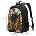 thumbnail image 5 of Pofeuu Skull Butterfly Sunflower Print Storage Laptop Backpack with USB Charging Port[Water Resistant] College Computer Bookbag Fits, 5 of 7