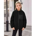 thumbnail image 4 of Oudiya Girls Fleece Jacket Sherpa Fall Winter Full Zip Fuzzy Coat Outwear with Pockets for Kids 5-13Y, 4 of 8