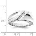 thumbnail image 2 of Solid 925 Sterling Silver Diamond Men's Wedding Ring Band Size 10 (.12 cttw.), 2 of 3