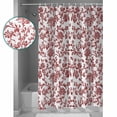 thumbnail image 4 of Red Boho Flower Bathroom Curtain 72 Inch Shower Curtain with Hooks, Vintage Paisley Farmhouse Pattern Waterproof Polyester Bath Curtain Washable Bathtub Curtain 72''x 72'', 4 of 6