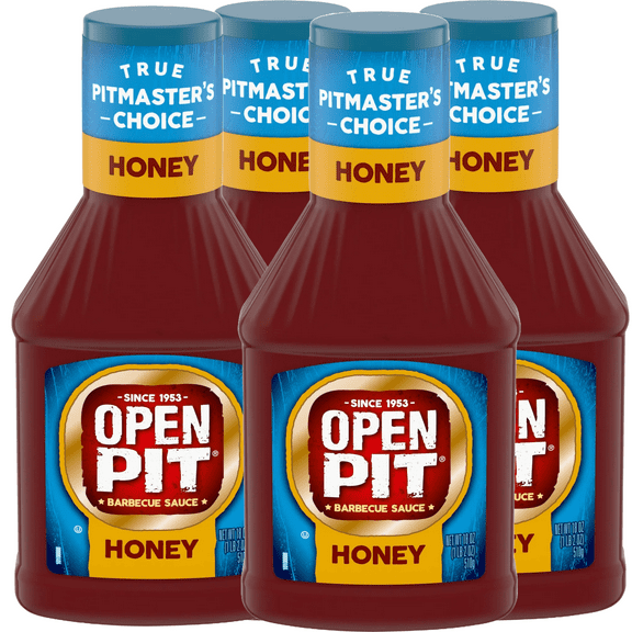 Open Pit Blue Label HONEY Barbecue Sauce, 18 Oz., Each Bottle (Pack Of 4)