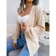 thumbnail image 4 of Suéter de manga larga para mujer Cardigan Manga larga Cable frontal abierto Twist Knit Outwear, 4 of 7