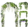 thumbnail image 3 of ODOMY 4/10pcs 2M Artificial Flower Vine Wisteria Garland Vine Simulation Wreath Rattan Hanging Home Garden Wedding Arch Floral Decor, 3 of 10