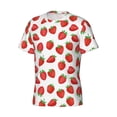 thumbnail image 5 of Vsdgher Strawberries Print Men's Dry Fit Mesh Athletic Shirts Moisture Wicking Tennis T-Shirt Tops, 5 of 9