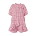 thumbnail image 5 of Plaid Pajamas Set for Women Puff Sleeve Button Down Sleepwear Matching Ruffle Shorts Cute 2 Piece Pjs Lounge Sets, 5 of 7