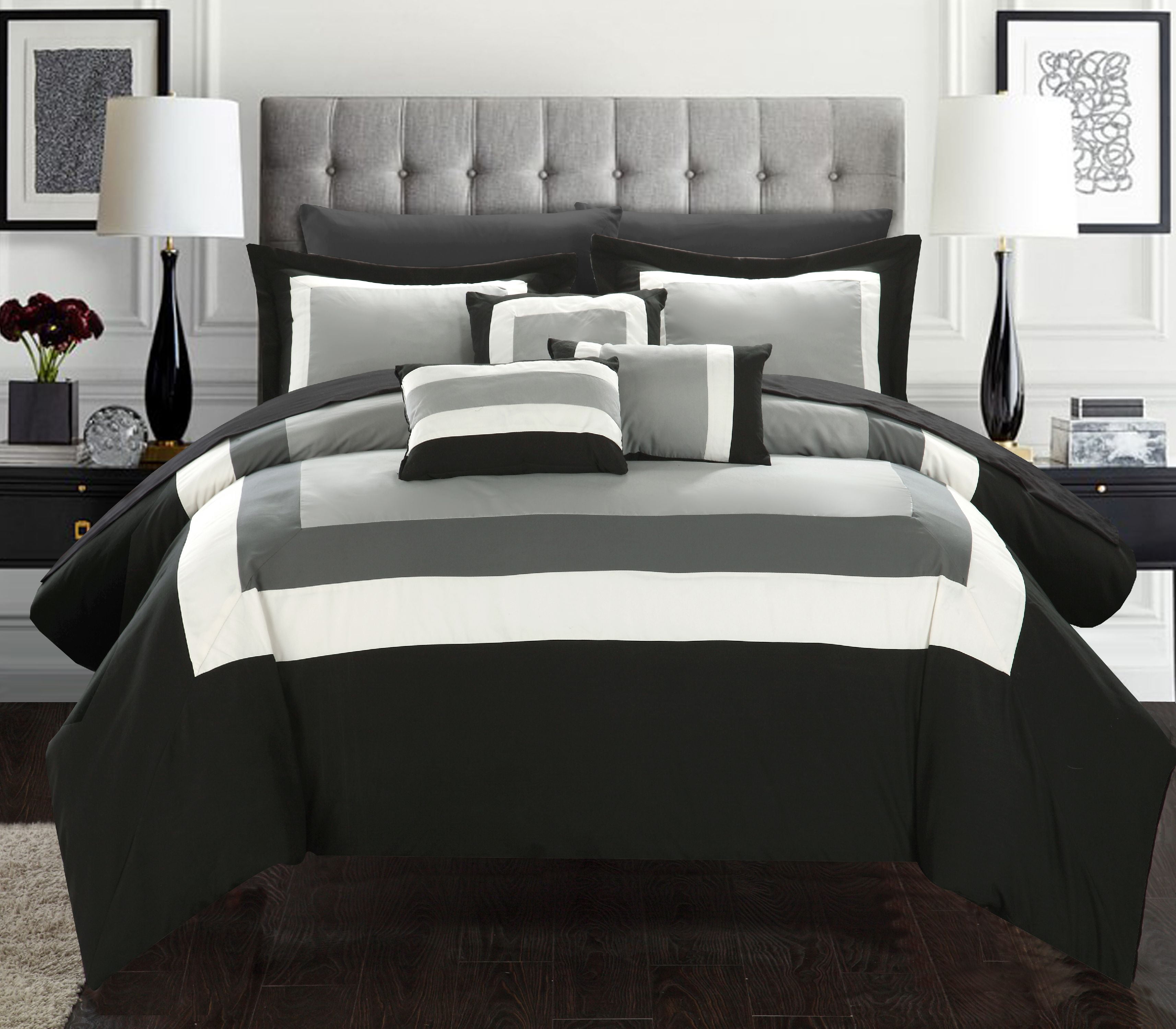 black comforter set silk