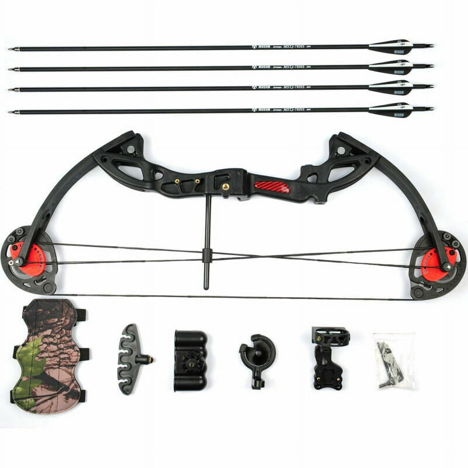 15-29lbs Teens Compound Bow Set Adjustable Twin Cam Hunting Bow for Youth/Teenager and Beginner Entry Level Practice&nbsp;Black