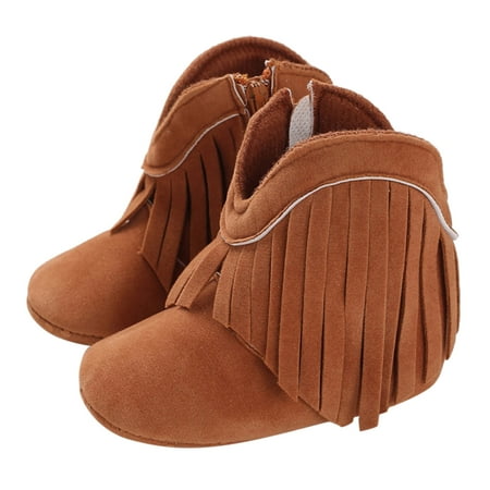 

Winter Children Baby Boots Boys And Girls Ankle Boots Flat Bottom Non Comfortable Solid Color Side Zipper Tassel 12 Month Shoes Baby Girl Size 4 Shoes