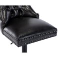 thumbnail image 5 of Guyou Modern PU Leather Swivel Bar Stools Set Of 2, Adjustable Upholstered Bar Stools with Button Tufted and Nailhead Decoration, Black, 5 of 13