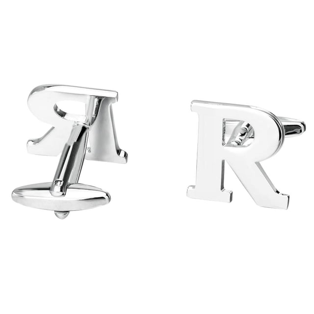 Gemelos ón para hombre, gemelos con de la personalizada mayúscula R jinwen Gemelos con letras del alfabeto