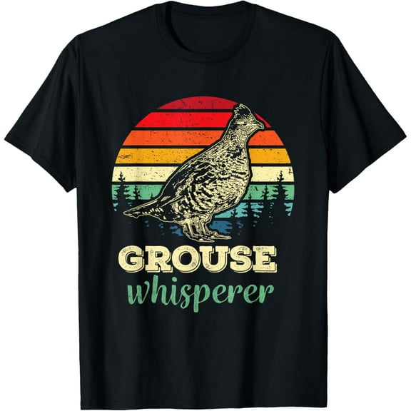 Mens Retro Ruffed Grouse Whisperer Bird Hunting Birding Gift T-Shirt