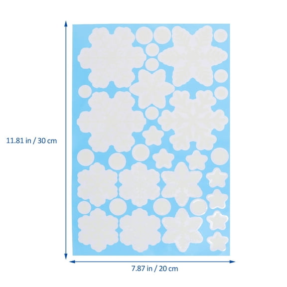 WASHWEPE 2 Sheets White Snowflake Stickers Luminous PVC For Holiday Wall Decals And Bulletin Board