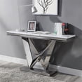 thumbnail image 1 of Bowery Hill Table Console Moderne à Piédestal en Métal, Fini Chrome, 1 of 3
