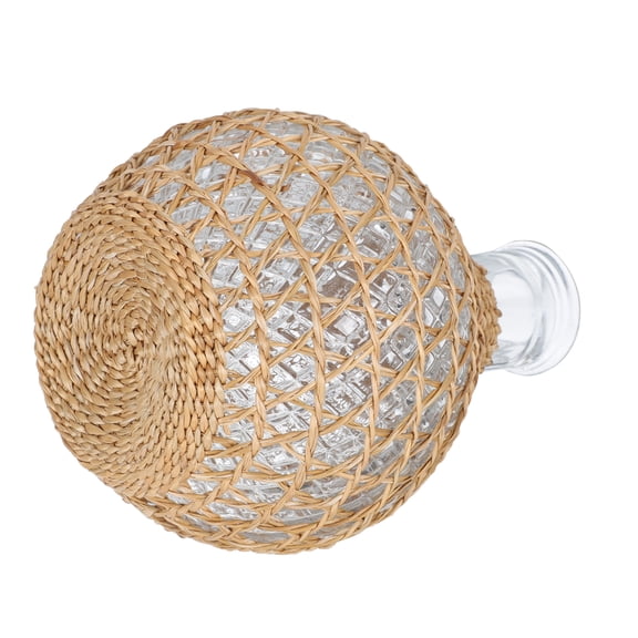 HINTRMENT 1Pc Assorted Color Rattan Glass Vase Decorative Flower Container for Elegant Desktop Display