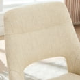 thumbnail image 5 of Zesthouse Swivel Desk Chair No Wheels, Modern Linen Fabric Task Chair with Hollow Back, Armless Upholstered Office Chair for Home Office, Living Room, Bedroom, Beige, 5 of 13