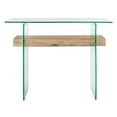 thumbnail image 3 of SAFAVIEH Kayley Rectangular Modern Glass Console Table, Grey Oak, 3 of 5
