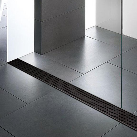 Mulaxen 48-Inch shower drain cover ,Linear Shower Drain with Tile Insert Grate, Professional Brushed Stainless Steel Rectangle Shower Floor Drain Manufacturer, Linear Drain