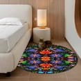 thumbnail image 2 of Round Rugs 4Ft, Mexican Flower Round Area Rug Washable Indoor Throw Carpet, Abstract Colorful Floral Leaf Plant Soft Non Slip Circle Rug for Kitchen Nursery Room Home Decor Aesthetic, 2 of 8