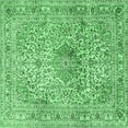 thumbnail image 1 of Ahgly Company Indoor Square Medallion Emerald Green Traditional Area Rugs, 4' Square, 1 of 4