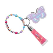 Claire's Girls Cotton Candy Flavored Pink Lip Glosses on Keychain, Children's, Small
