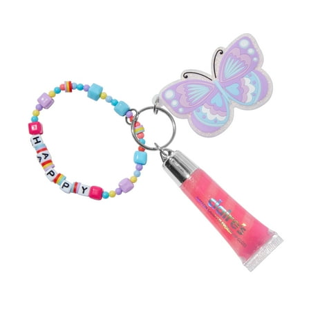 Claire's Girls Cotton Candy Flavored Pink Lip Glosses on Keychain, Children's, Small