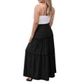 thumbnail image 4 of a.Jesdani Women Plus size Long Maxi Skirts Elastic High Waist A Line Ruffle Swing Beach Maxi Skirt L-4x, 4 of 6