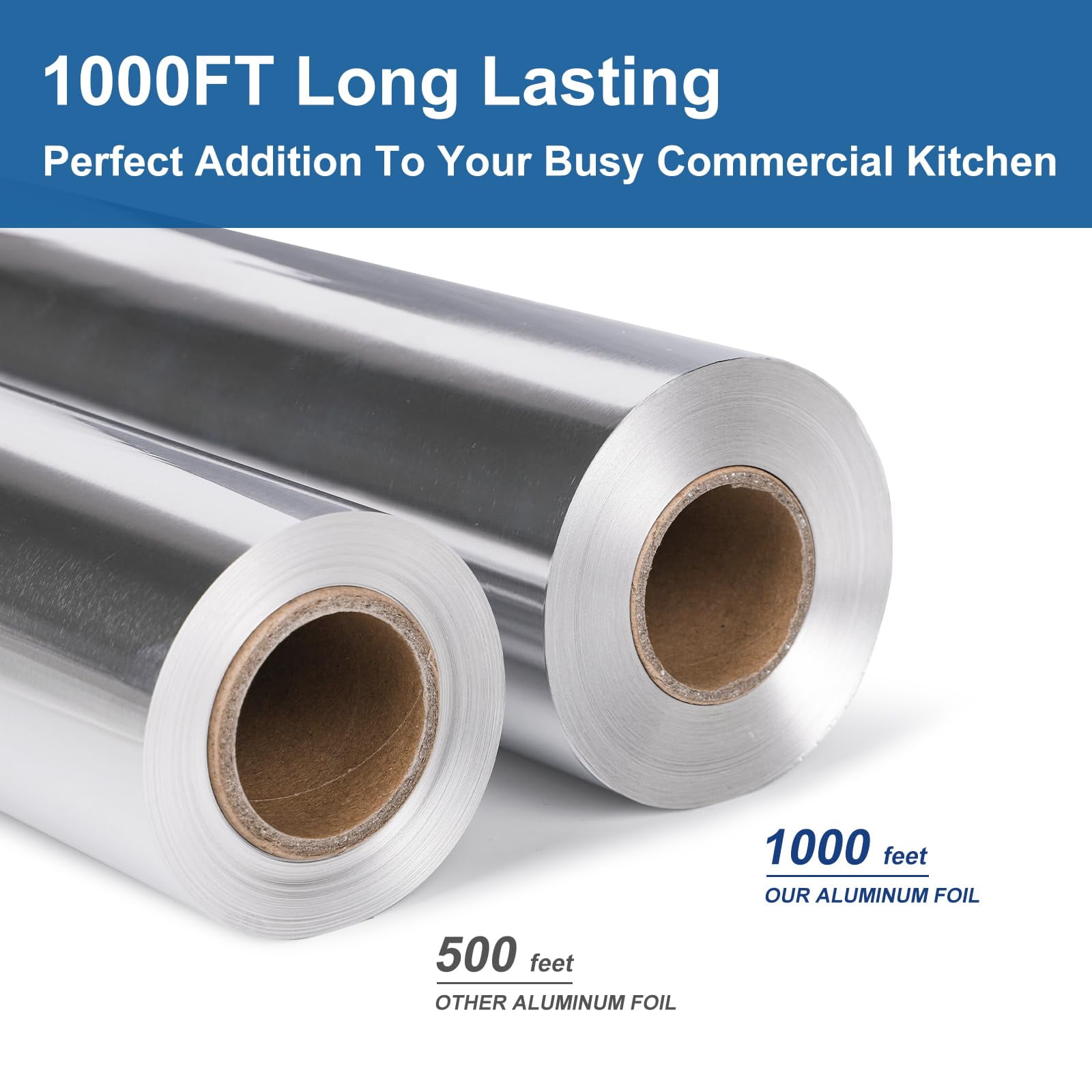 12"x 1000' Heavy Duty Aluminum Foil Roll ,1000 Feet Industrial Size,Strength Tin Foil Wrap for Cooking,1Roll