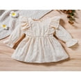 thumbnail image 2 of EIMELI Bébé Fille Robe d'Automne Volant à Manches Longues Solide une Ligne Robes Princesse Robe d'Hiver Vêtements Tenue Marron 3-6 Mois, 2 of 8