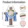 thumbnail image 2 of He Is Risen Easter Cross Wooden Door Sign Decor - 2D Flat Design Wooden Construction Religious Easter Indoor/Outdoor Home Entry Wall Decoration - Easter Holiday Celebration Church, 2 of 6