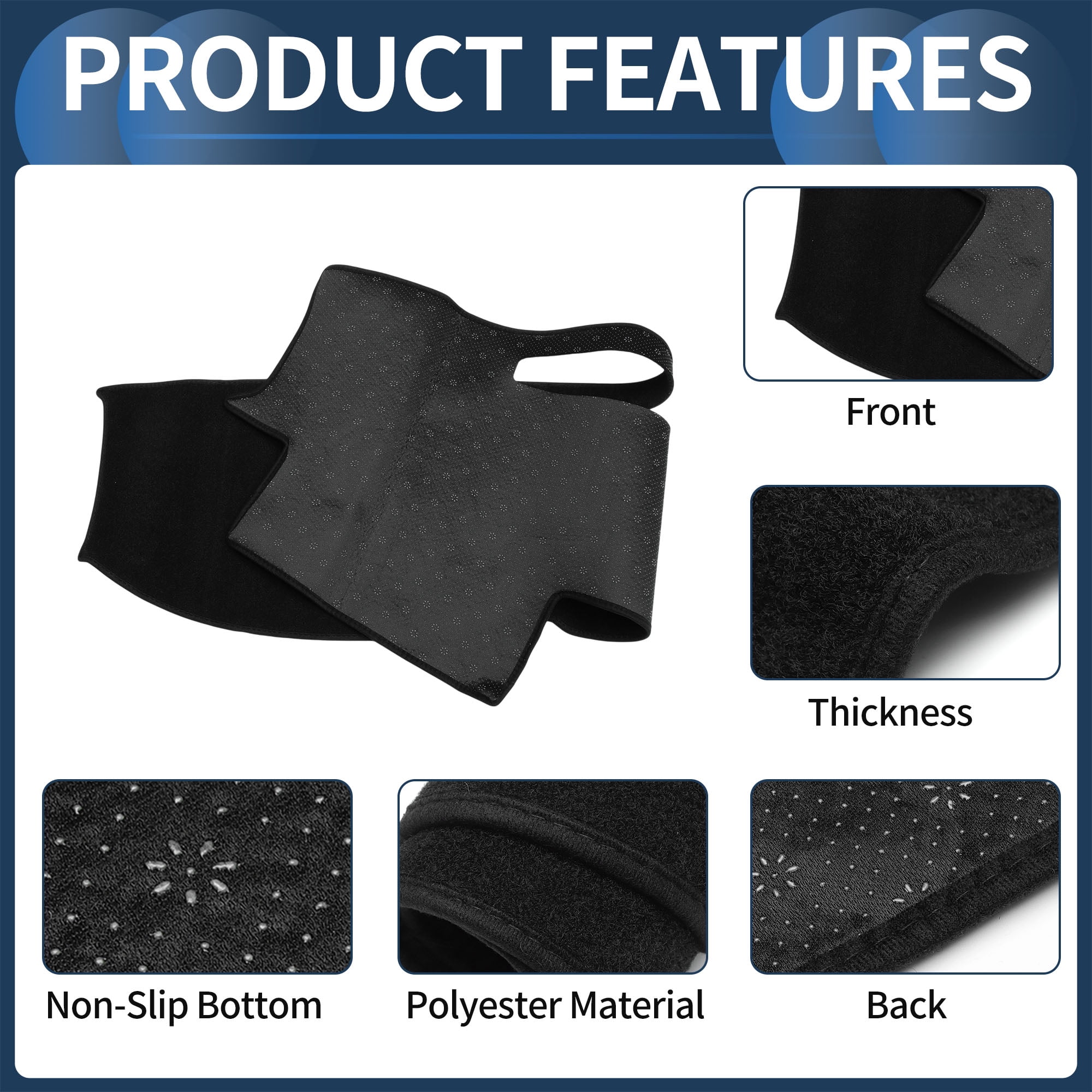 Dashboard Cover Dash Cover Mat Carpet for Toyota 4RUNNER 2003-2009 Polyester Black