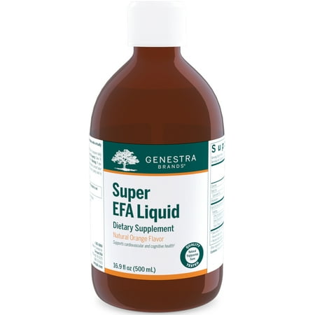 Genestra Brands Super EFA Liquid | Supports Cardiovascular Health, and the Development of Brain, Eyes, and Nerves in Children* | 16.9 Fl Oz | Natural Orange Flavor
