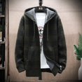 thumbnail image 1 of Cárdigan cálido de lana para hombre, suéter a cuadros con capucha, ropa de invierno, abrigo de punto coreano, chaqueta con cremallera completa, puente de moda, 1 of 5
