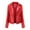 Red, variant on IROINNID Women's Faux Leather Jacket Notch Lapel Solid Color Long Sleeve Leisure Slim Stand Zip Motorcycle Suit Belt Coat Jacket Tops, Black