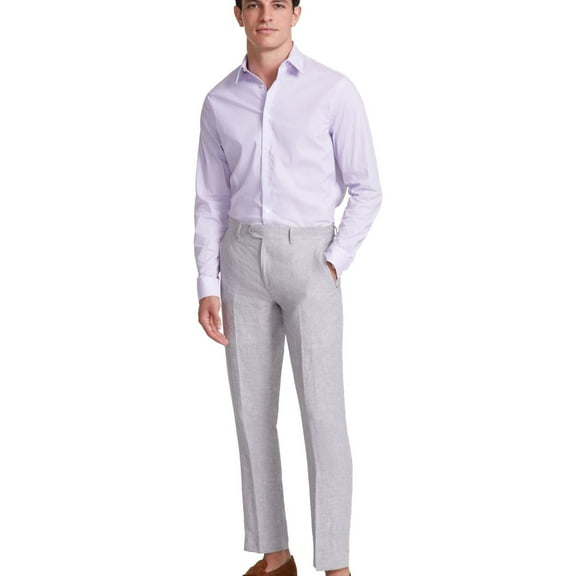 Bar Iii Mens Slim fit Dress Pants 30 / 30 Light Grey Solid