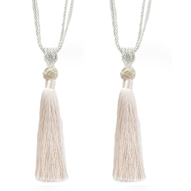 2 Pack Curtain Tiebacks Tassel Drapery Tie-Backs Rope Handmade Holdbacks Home Office Hotel Decorative