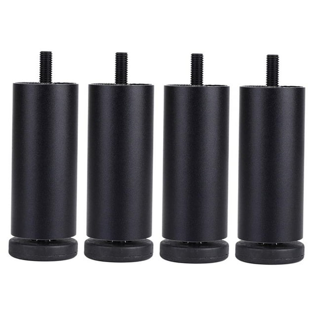 Rongfmy 4 Pcs Pieds de Meuble Réglables en Alliage d'Aluminium pour Table Pieds Surélevés Noir 15cm