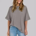 thumbnail image 3 of Mittory Womens Tops Oversized T Shirts Short Sleeve Crewneck Summer Casual Loose Basic Tee Shirt Trendy Fashion Clothes, 3 of 7