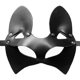 thumbnail image 2 of Accesorio de disfraz de gato de cuero PU suave hecho a mano misterioso estilo gótico Punk negro Cosplay cara de gato cubierta Simple borde de bronceado, 2 of 5